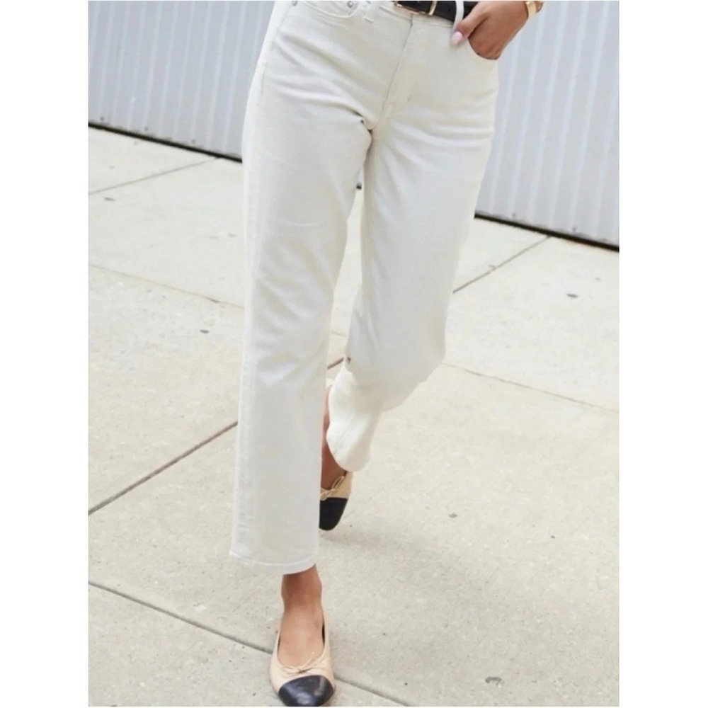 AYR The Frenchie Straight Leg Cream Jeans Size 33